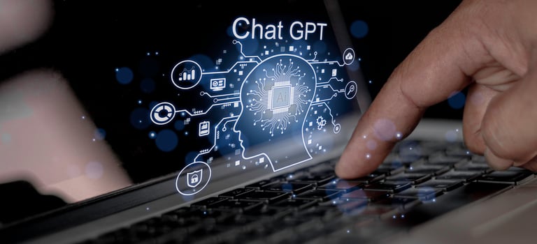 Businessman using chatbot in computer intelligence Ai. ChatGPT, using and chatting artificial intelligence. conversation assistant concept. photo