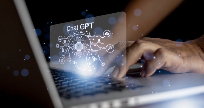 Businessman using chatbot in computer intelligence Ai. ChatGPT, using and chatting artificial intelligence. conversation assistant concept. photo