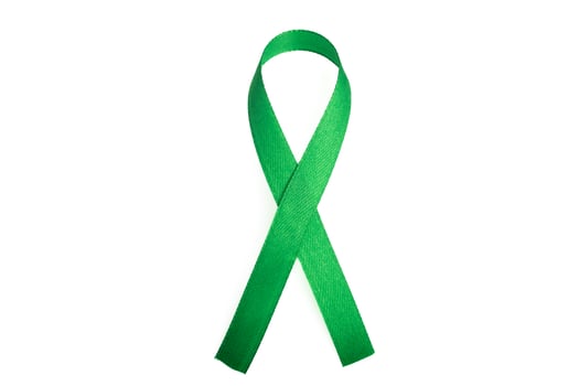 Cancer symbol green ribbon for copy space photo