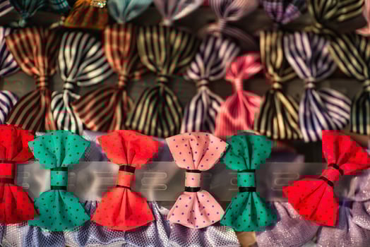 Colorful bow tie, stripes and dots photo