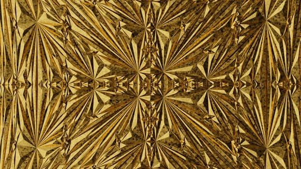 High resolution and detail of abstract functional golden background art with luxury fractal, 3d rendering. for creative design, social media, promotion, asset etc photo