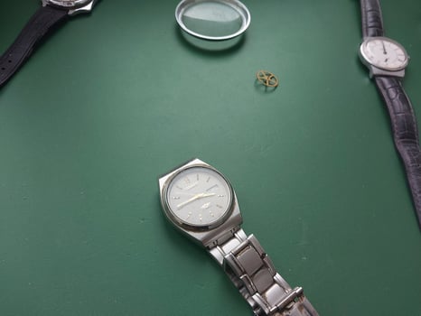 KYIV, UKRAINE - JANUARY 29, 2023 Mechanical wrist watch photo