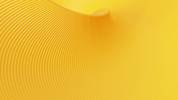 yellow background with a beautiful curved pattern. 3d rendering. photo