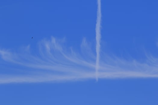 Clear blue sky and white clouds photo