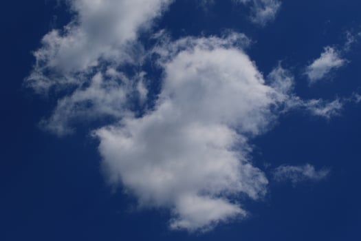 Clear blue sky and white clouds photo