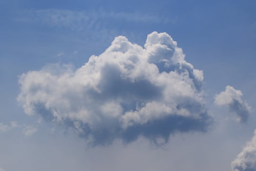 Clear blue sky and white clouds photo
