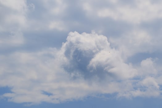 Clear blue sky and white clouds photo