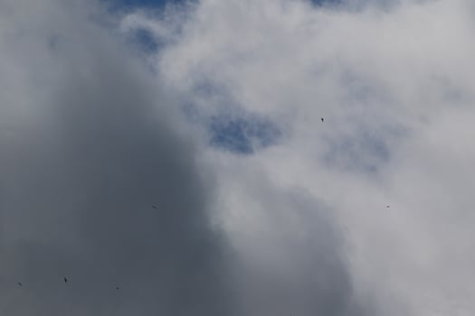 Stormy weather and dark clouds photo