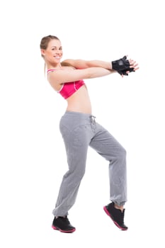 Cheerful sporty blond woman photo