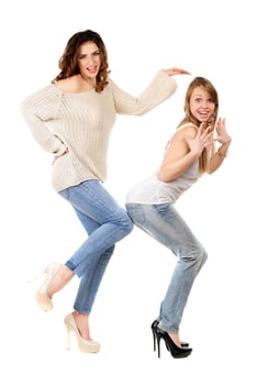 Two playful women photo