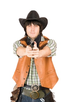 cowboy with a gun in hands photo