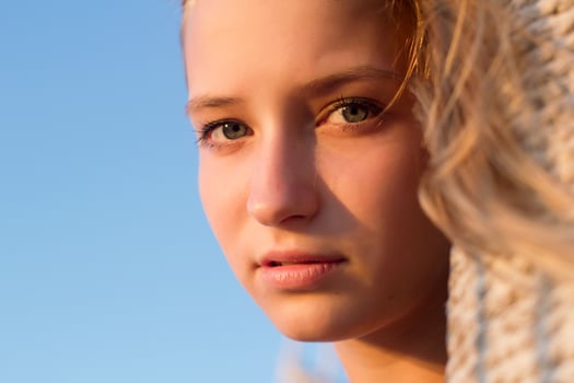 beautiful teen girl outdoors photo