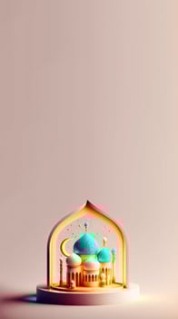 3D Illustration of Instagram Stories Ramadan Mosque photo