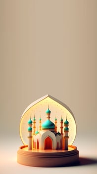 3D Illustration of Islamic Social Media Background Post Instagram Story photo