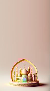 3D Illustration of Ramadan Social Media Post Background photo