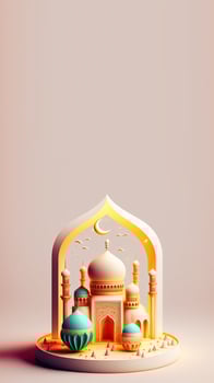 3D Illustration of Instagram Story Masjid Ramadan Mubrarak Mubrarak photo