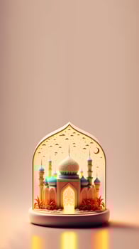 Digital 3D Illustration of Islamic Mosque Instagram Stories photo