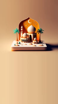 Digital 3D Illustration of Ramadan Kareem Social Media Post photo