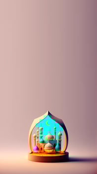Digital 3D Illustration of Islamic Social Media Post photo