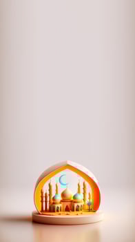 Digital 3D Illustration of Islamic Social Media Post photo