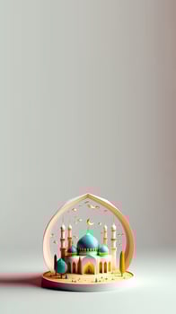 Digital 3D Illustration of Islamic Social Media Background Post Instagram Story photo
