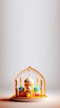 Digital 3D Illustration of Islamic Mosque Instagram Story photo