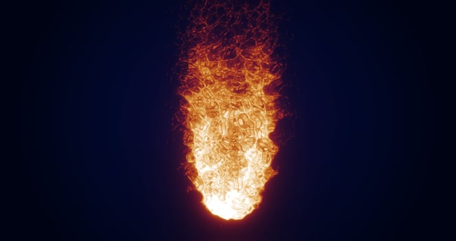 Abstract orange flame glowing burning bonfire fire glowing with magical energy on a dark background. Abstract background photo