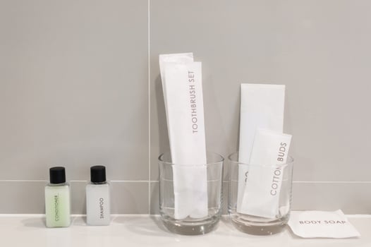 Amenities kit  in bathroom the hotel photo