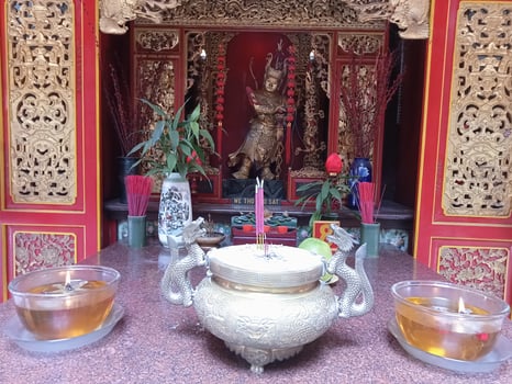 Malang, Indonesia, on January-07-2023. Excitement on Chinese new year eve. Eng An Kiong Temple, a place of worship for three religions, Confucianism, Taoism and Buddhism. photo
