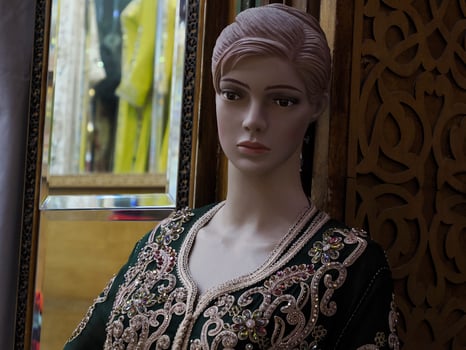 woman dress shop in fes Budget clothes boutique in Morocco photo