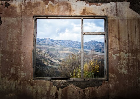 old windows and grunge texture photo