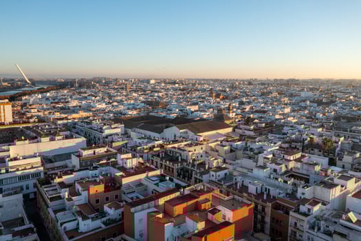 Seville city aerial view in Seville province of Andalusia Autonomous Community of Spain, Europe photo