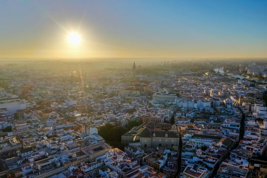 Seville city aerial view in Seville province of Andalusia Autonomous Community of Spain, Europe photo