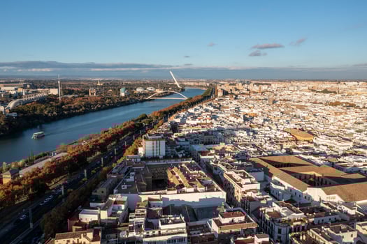 Seville city aerial view in Seville province of Andalusia Autonomous Community of Spain, Europe photo
