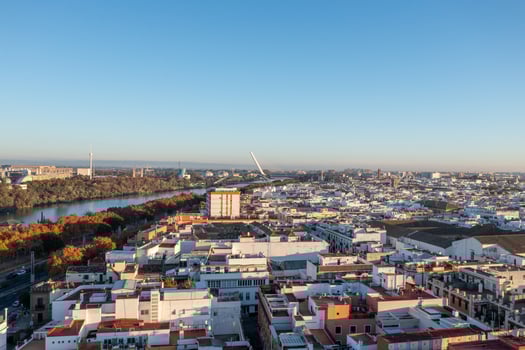 Seville city aerial view in Seville province of Andalusia Autonomous Community of Spain, Europe photo