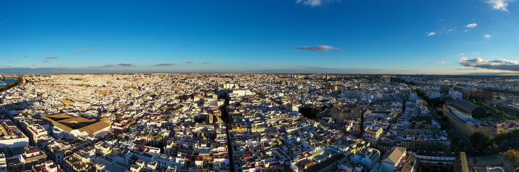 Seville city aerial view in Seville province of Andalusia Autonomous Community of Spain, Europe photo