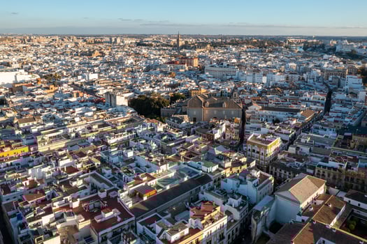 Seville city aerial view in Seville province of Andalusia Autonomous Community of Spain, Europe photo