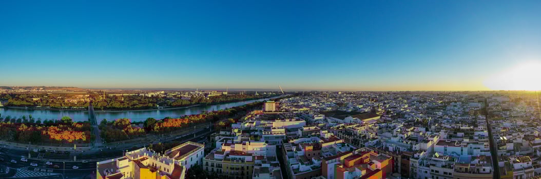 Seville city aerial view in Seville province of Andalusia Autonomous Community of Spain, Europe photo