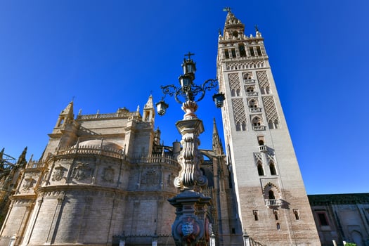 La Giralda, bell tower of the Seville Cathedral in Spain photo