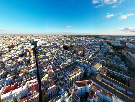 Seville city aerial view in Seville province of Andalusia Autonomous Community of Spain, Europe photo