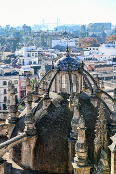 Roof of the Cathedral of St. Mary of the See of Seville, also known as the Cathedra of Seville in Spain. photo