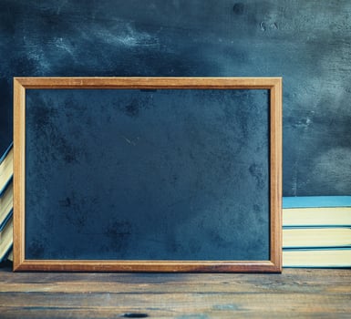 empty black chalk drawing frame photo