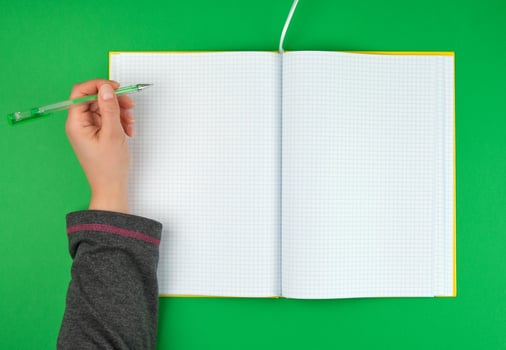 blank open notebook in a cell photo