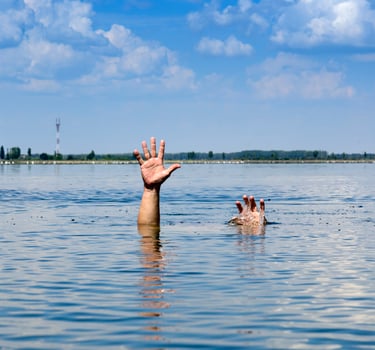 gesture of a man who sinks photo