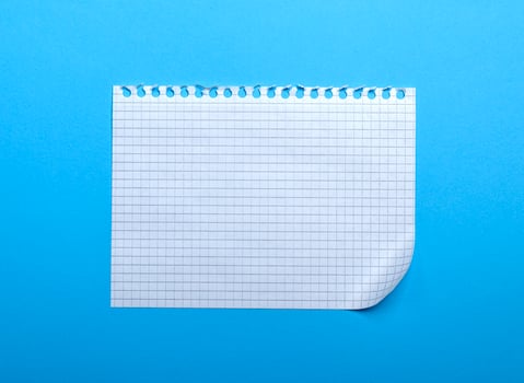 blank white sheet in a box with a curved corner photo