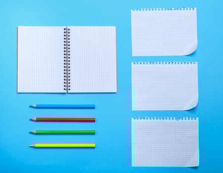 white blank sheet in a box from a notebook with holes photo