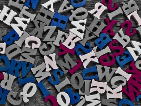 Wooden letters of the English alphabet photo