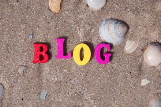 Word blog of wooden letters photo