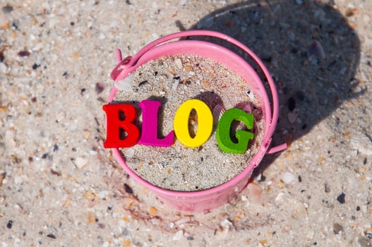 Word blog of wooden letters photo