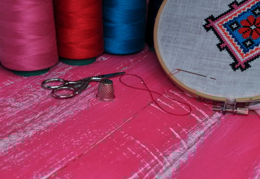 Items for needlework and embroidery photo